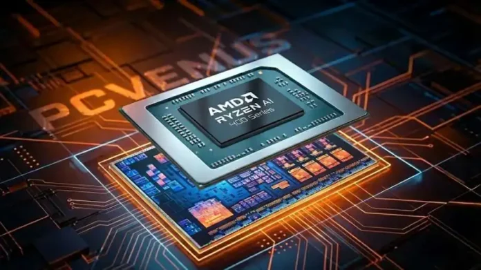 AMD Ryzen AI 400 series processor shown in a chip render after being spotted in drivers