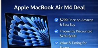 Apple MacBook Air M4 Deals Analysis: Is This the Right Time to Buy? Apple MacBook Air M4 laptop featured with deal highlights showing current pricing and buyer value insights