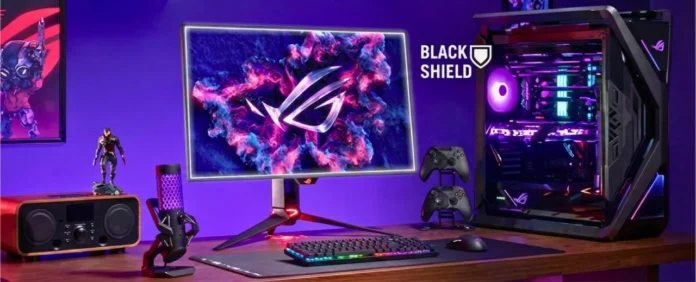 ASUS ROG Swift PG32UCDM3 OLED gaming monitor with slim bezels and RGB stand