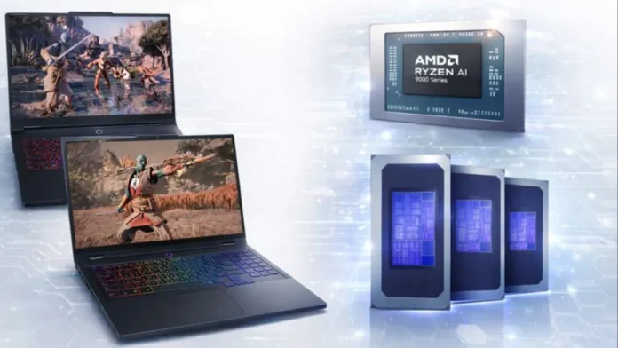 Lenovo Legion 7A and Legion 5 gaming laptops shown alongside AMD Ryzen AI processors ahead of CES 2026