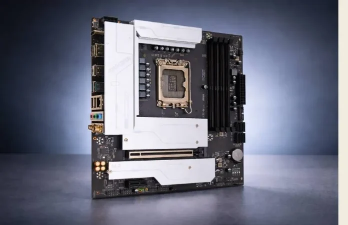 ONDA Z790 WiFi B4 motherboard featuring Intel LGA1700 socket, DDR4 memory slots, and silver heatsinks on a black PCB