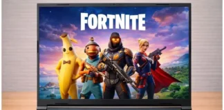 Acer Nitro V 16S AI: Full Specifications, Benchmarks and Our Review Acer Nitro V 16S AI gaming laptop showing Fortnite gameplay on display