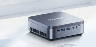 Acemagic M5 Mini PC Launches With Intel Core i9-14900HX, Starts at $639 Acemagic M5 mini PC with compact metal chassis and front USB ports on a desk