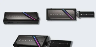 ASUS ROG Strix Aiolos Launches With 20Gbps USB 3.2 Gen 2×2 SSD Support ASUS ROG Strix Aiolos external SSD enclosure with RGB lighting and removable NVMe SSD