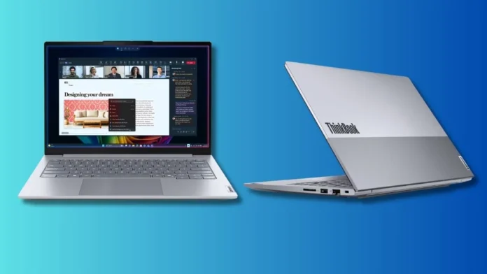 Lenovo ThinkBook 14 and 16 G9 IPL showing display, keyboard, and rear design with ports