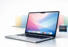 Apple Reportedly Planning $699 MacBook With A-Series Chip for March MacBook Air laptop displayed open with an A-Series chip graphic shown beside it