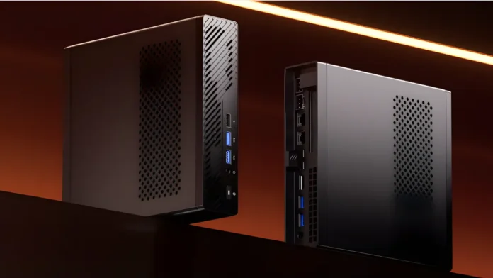 Minisforum MS-A2 Compact Design Minisforum MS-A2 compact mini workstation front and rear design