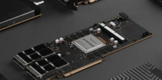 Tenstorrent Cuts Blackhole p150 PCIe Cards Specs to 120 Cores via Firmware Tenstorrent Blackhole P150 accelerator card showing processor and memory layout after firmware core limit