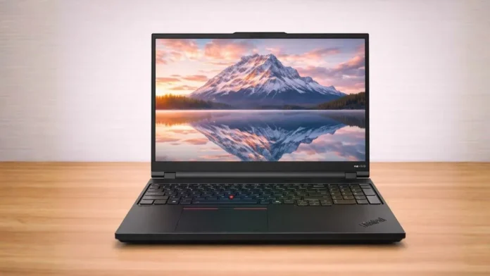 Lenovo ThinkPad T16g Gen 3 front view open on wooden desk