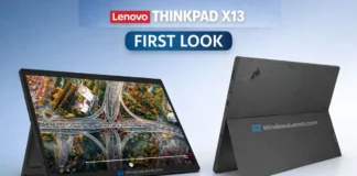 Lenovo ThinkPad X13 Detachable Spotted With Intel Panther Lake in Early Leak Render of the ThinkPad X13 Detachable in stand mode showing front display and rear panel