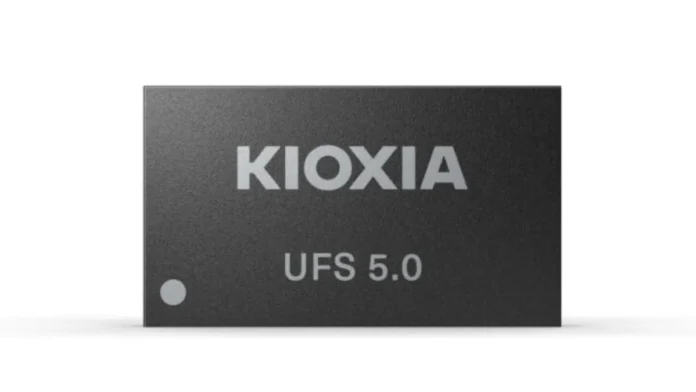 Kioxia UFS 5.0 Flash Memory Kioxia UFS 5.0 flash storage chip with 10.8 GB/s performance