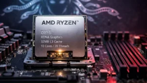 AMD Ryzen Zen 6 Medusa Point mobile processor concept showing 10 cores and 32MB L3 cache