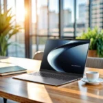 ASUS ExpertBook P5 G1 laptop placed on desk in office workspace environment