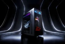 ASUS ROG Strix G10X Desktop Features Holographic AniMe Holo Panel ASUS ROG Gunshen 10X gaming desktop with holographic side panel