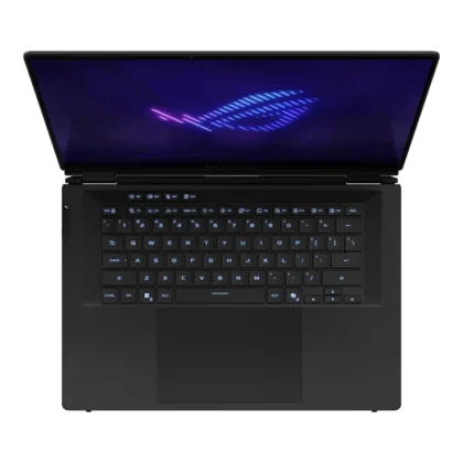 ASUS ROG Zephyrus Duo 2026 keyboard layout with RGB lighting and large trackpad