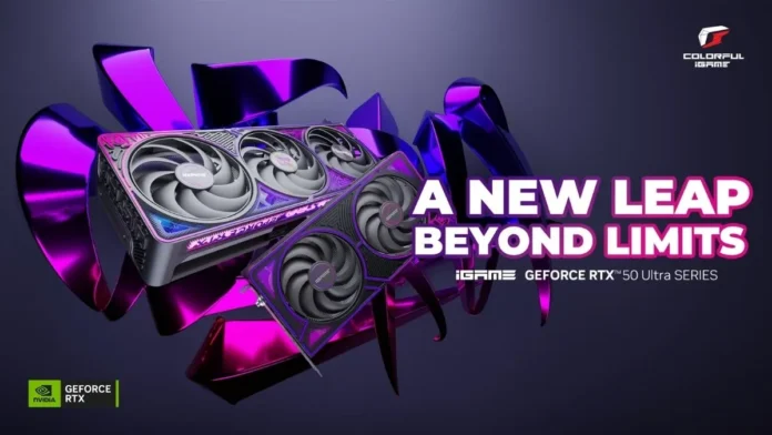 Colorful iGame GeForce RTX 50 Ultra Series graphics cards with graffiti RGB design