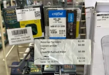 Reddit User Buys 64GB DDR5 Laptop RAM for $6.99 Crucial 64GB DDR5-5600 SO-DIMM laptop RAM kit shown in store after being sold for $6.99