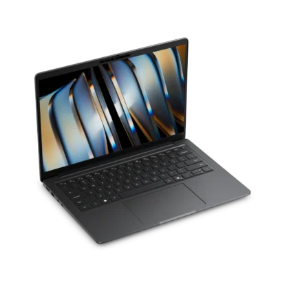 Angled view of Dell Pro 5 14 showing display and keyboard in use position