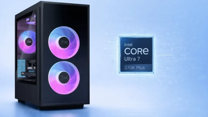 HP OMEN 35L gaming desktop highlighting Intel Core Ultra 7 270K Plus processor
