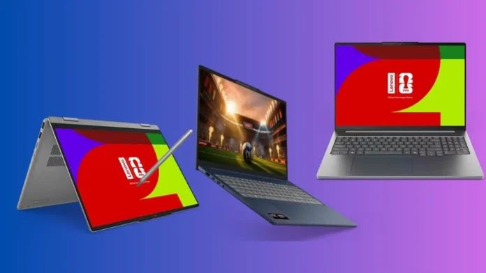 Lenovo IdeaPad 2026 Series Laptops Overview Lenovo IdeaPad laptops lineup including Slim, Pro, and 2 in 1 models on colorful background