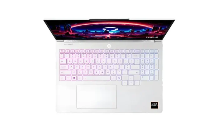 Lenovo Legion 7a Gen 11 16-inch keyboard with white chassis and RGB lighting