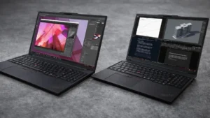 Lenovo ThinkPad P14s Gen 7 and P14s i Gen 7 laptops showing creative and multitasking workloads