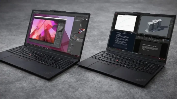Lenovo ThinkPad P14s Gen 7 and P14s i Gen 7 laptops showing creative and multitasking workloads