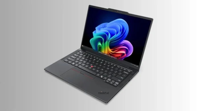 Lenovo ThinkPad T14s Gen 7 open view with slim chassis and ThinkPad keyboard