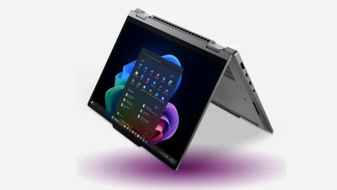 Lenovo ThinkPad X1 2-in-1 Gen 11 Aura convertible laptop in tablet mode