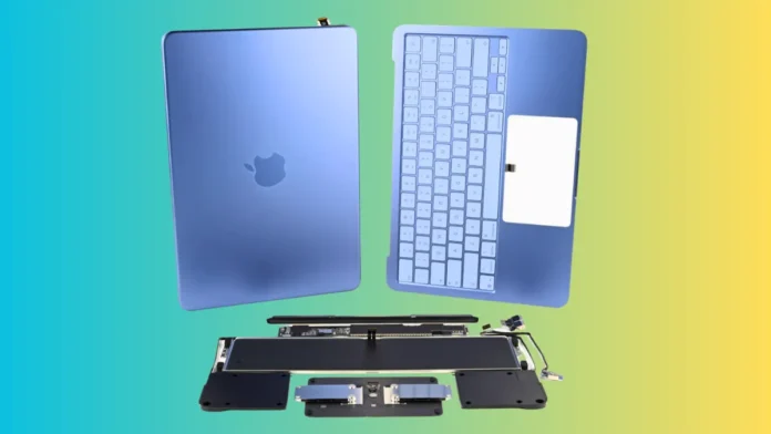 MacBook Neo teardown showing internal components layout