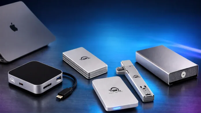 OWC MacBook Neo accessories lineup with USB-C dock and Envoy SSD storage