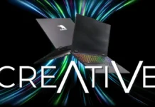 Slimbook Creative Laptop Adds RTX 5070 and Ryzen AI 9 in 4.18 lb Chassis Slimbook Creative laptop showcasing RGB keyboard and dual-angle design
