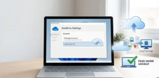 How to Unlink OneDrive from PC/Laptop (Windows 11 & 10) OneDrive settings screen showing unlink this PC option on a Windows laptop