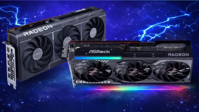 AMD RX 9070 and RX 9070 XT custom graphics cards including ASRock Challenger with RGB lighting