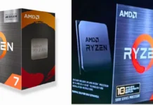 AMD Ryzen 7 5800X3D Set for Return as AM4 10th Anniversary Edition AMD Ryzen 7 5800X3D AM4 10th Anniversary Edition processor shown with retail box packaging and CPU chip featuring 3D V Cache technology branding