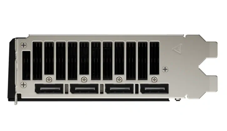 ASRock Intel Arc Pro B65 Creator I/O bracket showing DisplayPort output connectors