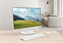 ASUS Brings First Snapdragon X AiO With New V400, V600 and P700 PCs ASUS V400 and V600 all-in-one PC displayed on desk with keyboard and mouse in home setup
