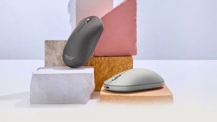 ASUS ZenMouse MD202 Design ASUS ZenMouse MD202 design showcased on textured blocks