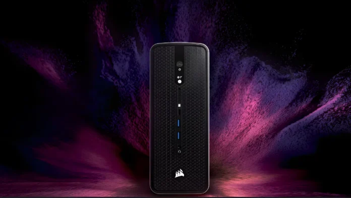 Corsair AI Workstation 300 Front View Corsair AI Workstation 300 front panel design with ports