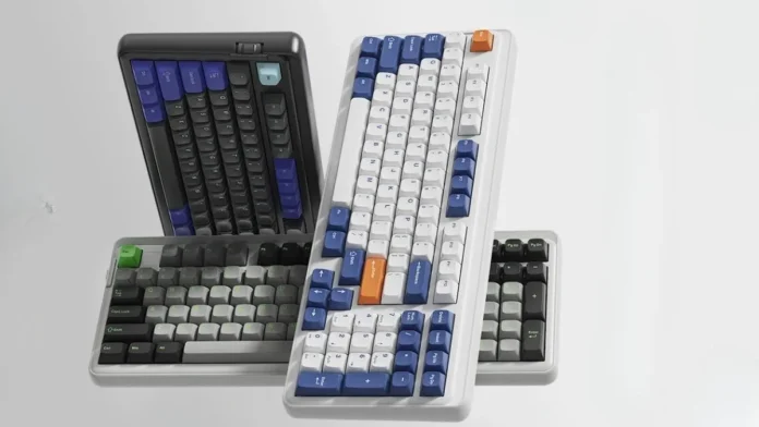 Dareu FK98 Mechanical Keyboard lineup showing multiple color variant options