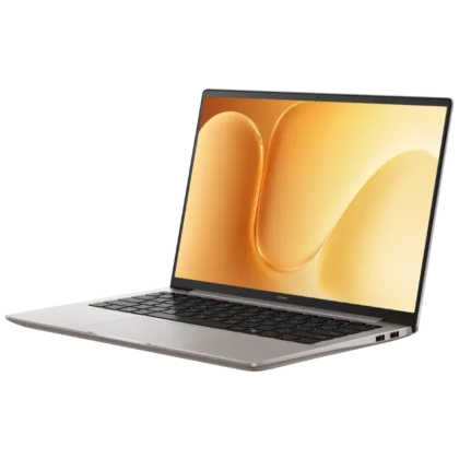 Honor MagicBook 14 laptop shown open from front angle with display turned on
