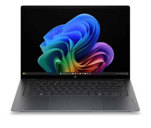 HP OmniBook Ultra 14 front view with keyboard and display