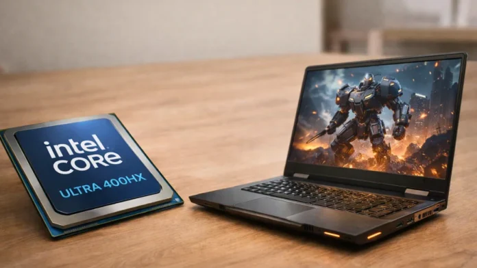 Intel Core Ultra 400HX chip with gaming laptop performance demo