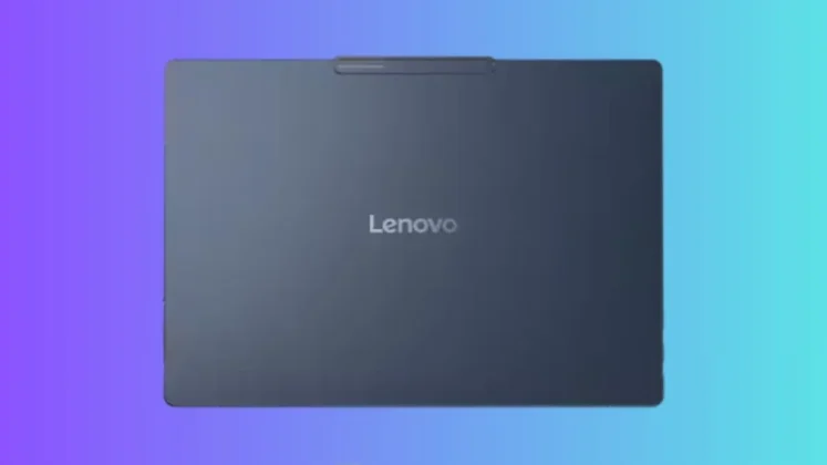 Lenovo Yoga Slim 7x 14 Gen 11 showing top lid with clean finish and Lenovo logo