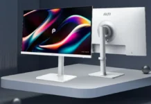 MSI PRO MAX 271PHW E14 Business Monitor With 144Hz Display Announced MSI PRO MAX 271PHW monitor front and rear design stand