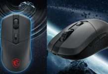 MSI VERSA 300 Wireless 8K Mouse Launches at $59 With 66g Weight and PAW3395 Sensor MSI VERSA 300 Wireless 8K Mouse shown in top and angled product views against space background