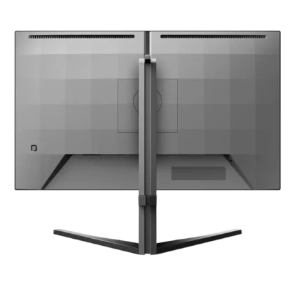 Back side of Philips Evnia 27M2G5800 gaming monitor showing rear panel and ergonomic stand