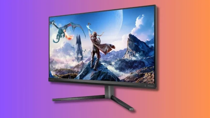 Philips Evnia 27M2G5800 Fast IPS gaming monitor showing front display design with slim bezels and stand