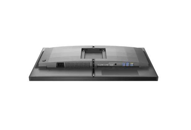 Philips Evnia 27M2N5201P monitor rear panel showing connectivity ports and vent layout