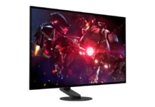 Sony INZONE M10S II Arrives With 720Hz Dual-Mode, 540Hz QHD OLED Gaming Monitor Angled view of Sony INZONE M10S II gaming monitor displaying futuristic action scene